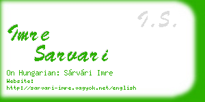 imre sarvari business card